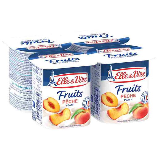 [32363] POT 4X125G DESSERT LACTE PECHE ELLE&VIRE