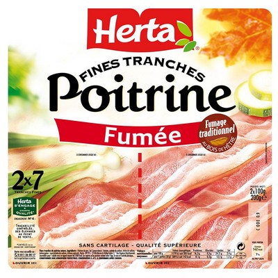 [13841] POITRINE 2X7T.FUMEE 200G HERTA