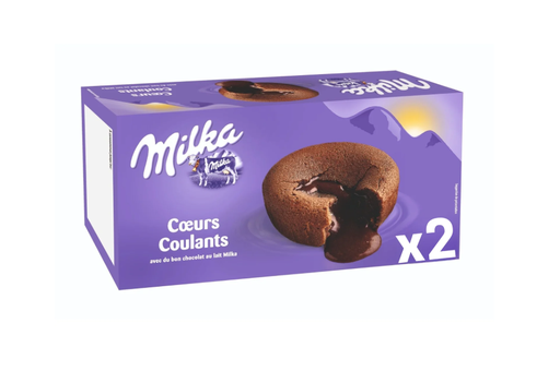 [25484] BT 2X100G COEURS COULANT CHOC LAIT MILKA