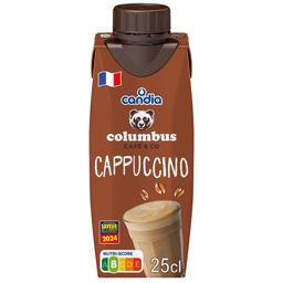 [32333] Boisson lactée au café goût cappucino stérilisée UHT - Candia Columbus - brique 25cl