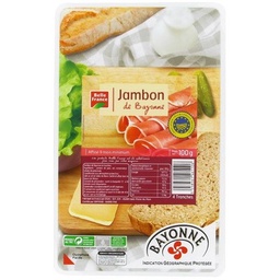 [40887] JAMBON DE BAYONNE X 4 TRANCHES IGP BF BARQ 100 G