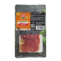 [16914] JAMBON SERRANO X 6 TRANCHES BF BARQUETTE 100 G