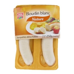 [22770] BOUDIN BLANC NATURE X 2 BF BARQUETTE 250 G