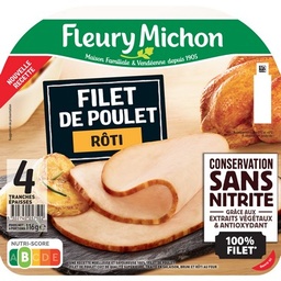[34007] 4 tr. EPAISSES FILET de POULET Rôti Conservation Sans Nitrite