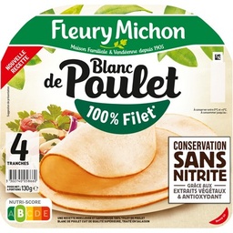 [33073] 4 tr. Blanc de POULET Conservation Sans Nitrite