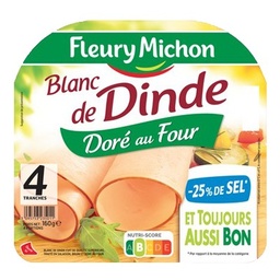 [07167] 4 tr. Blanc de DINDE, - 25 % de SEL
