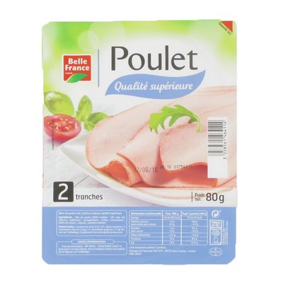 [53533] BLANC DE POULET X 2 TRANCHES BF BARQUETTE 80 G