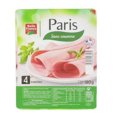 [28537] JAMBON CUIT DE PARIS DD X 4 TRANCHES BF BARQ 180 G