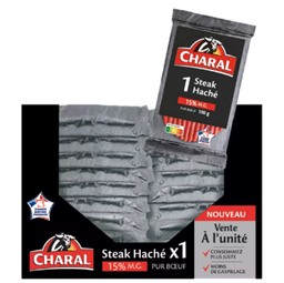 [36439] STEAK HACHE 15% MG 100 G X 1 CHARAL