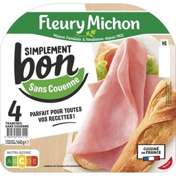 [27617] 4 tr. Jambon SIMPLEMENT BON Sans couenne