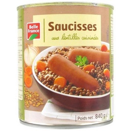 [36546] SAUCISSE AUX LENTILLES CUISINEES BF BOITE 4/4 840G