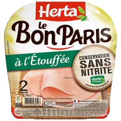 [03333] HERTA LE BON PARIS Jambon à l'étouffée x2 - 85g