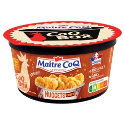 [21580] NUGGETS DE FILET DE POULET CRISPY en BOX 380G MAITRE COQ