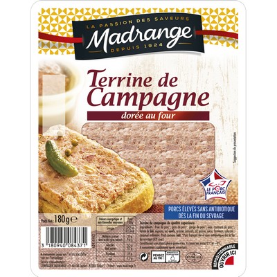 [13872] Terrine de campagne dorée au four VPF  180G MADRANGE