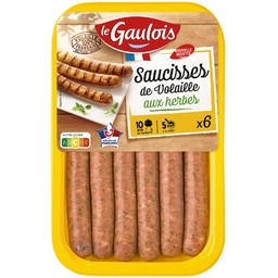 [12304] 300G LE GAULOIS SAUCISSES AUX HERBES X6 SOUS ATMOSPHERE