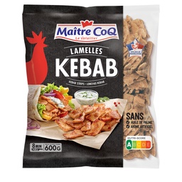 [39452] LAMELLES DE KEBAB CUITES SAC 600G GEL MAITRE COQ