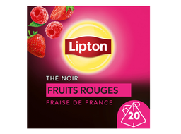[39558] Lipton Thé Noir Fruits Rouges à la fraise de France 20 Sachets Pyramid®