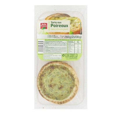 [45608] Leek Tart x2 Belle France Tray 260g