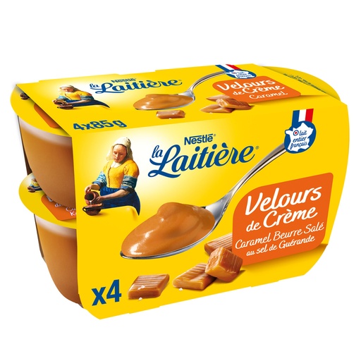 [18127] LA LAITIERE Velours de Crème Caramel au beurre salé 4x85G