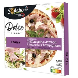 [39704] SODEBO DOLCE PIZZA 400G REGINA MOZZARELLA JAMBON CHAMP
