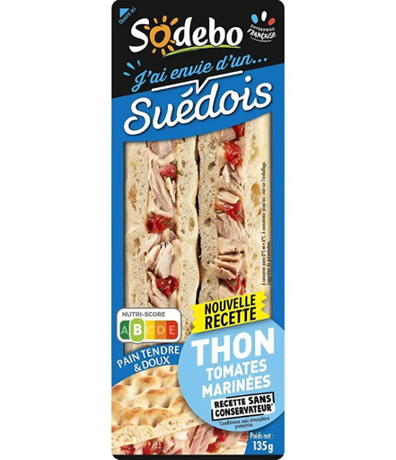 [40356] SODEBO SANDWICH SUEDOIS 135G THON TOMATES