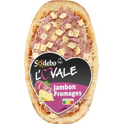 [55792] SODEBO PIZZA L'OVALE 200G JAMBON FROMAGE