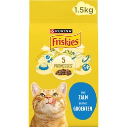 [40466] FRISKIES Au Saumon et aux Légumes -Croquettes pour chat adulte au Saumon et aux Légumes - 1,5 KG