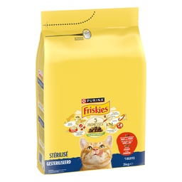 [40475] FRISKIES Chat stérilisé Au Bœuf, Poulet et Légumes - 3 KG - Croquettes pour chat adulte