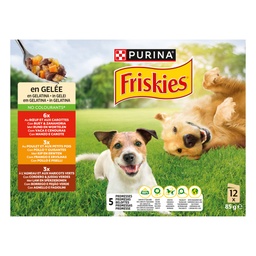 [40473] FRISKIES aux Viandes et Légumes en Gelée - 12 x 85 g - Boîtes pour chiens adultes