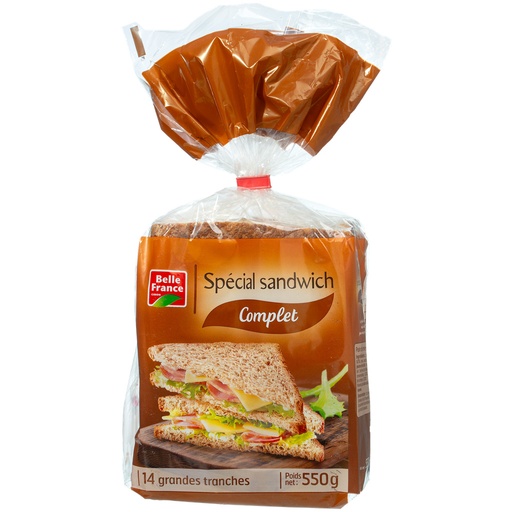 [40610] PAIN DE MIE COMPLET GT X 14 TRCH BF SACHET 550 G