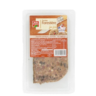 [40854] TERRINE FORESTIERE PUR PORC BF BARQUETTE 180 G 
