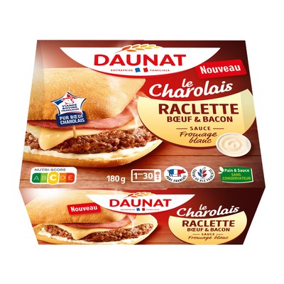 [33433] BURGER LE CHAROLAIS RACLETTE DAUNAT 180G44