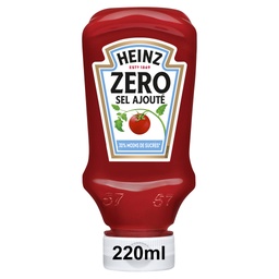 [40757] Heinz Ketchup 230g zéro sel ajouté 70% moins de sucres flacon souple top down 220ml