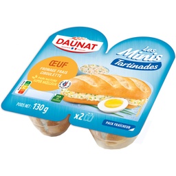 [41096] MINI TARTINADE OEUF FROMAGE FRAIS CIBOULETTE DAUNAT 130G