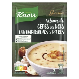 [40948] Knorr Moments Gourmets Soupe déshydratée Velours de Cèpes Champignons 91g 3 Portions