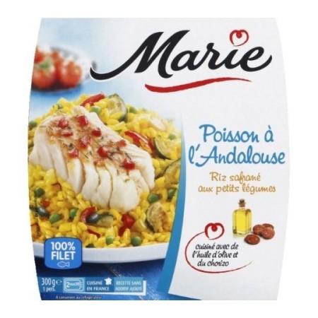 [40907] Poisson à l'Andalouse, Riz safrané aux petits légumes, Huile d'olive et chorizo 300g MARIE