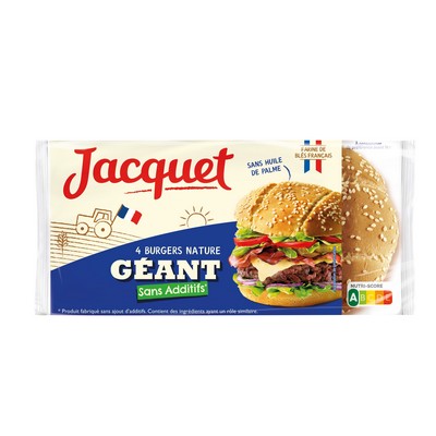 [37926] Burger Géant Nature x4 330G JACQUET
