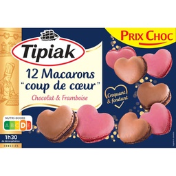 [40787] 12 MACARONS COEUR TIPIAK PX CHOC