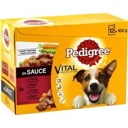 [41152] PEDIGREE Sachets Fraîcheur en sauce 4 variétés pour chien 12x100g