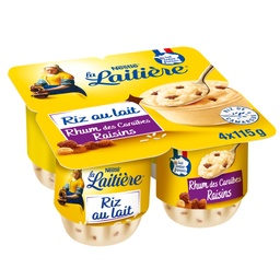 [18104] LA LAITIERE Riz au lait Rhum Raisins 4x115G