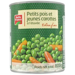 [11067P] PETIT POIS CAROTTE ETUVE EF BF BOITE OF 4/4 800 G