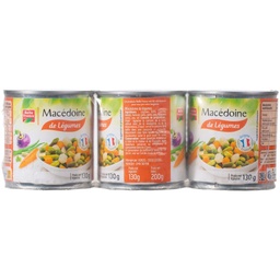 [34881P] MACEDOINE DE LEGUMES BF BOITE 3 X 1/4 OF 600 G