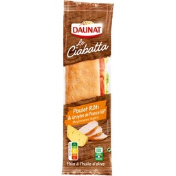 [20842] CIABATTA POULET ROTI GRUYERE DE FRANCE IGP DAU 200G