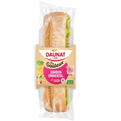 [14826] BAGUETTE LE GOUTEUX JAMBON EMMENTAL DAUNAT 220G