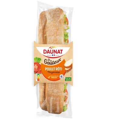 [14825] BAGUETTE LE GOUTEUX POULET ROTI MAYONNAISE DAUNAT 220G