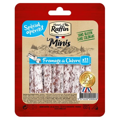 [18402] ST100G MINI SAUCISS.CHEVRE HENRI RAFFIN