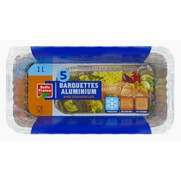 [39960P] BARQUETTES ALUMINIUM 1L Profondes empilables x5