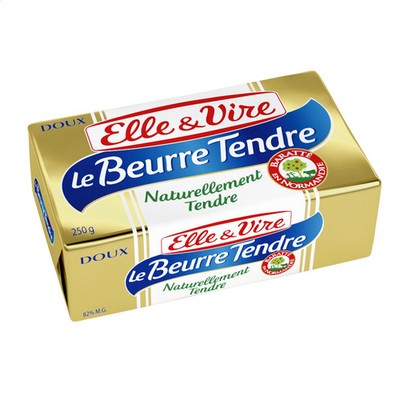 [27455] ELLE & VIRE BEURRE TENDRE DOUX PLAQUETTE 250G