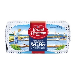 [34991] Beurre moulé demi-sel aux cristaux de sel de mer de Noirmoutier 250g Grand Fermage