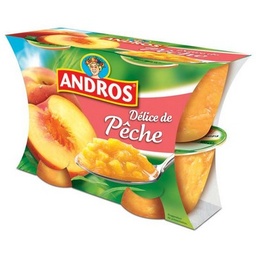 [31781] Andros Dessert fruitier avec morceaux pêche 4x100g